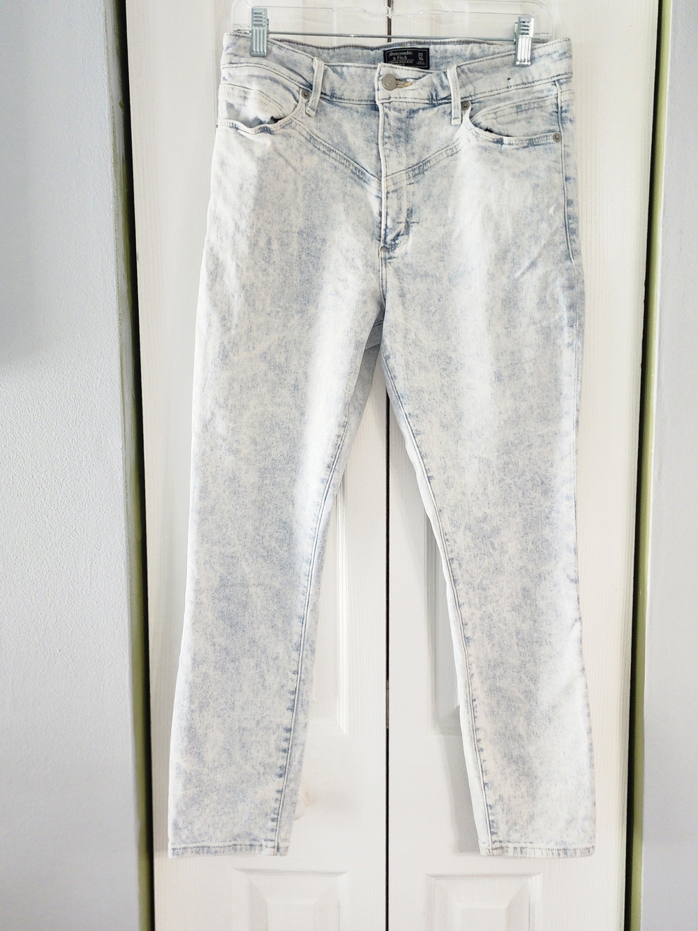 Y2K Women’s Acid-Wash Light Blue Skinny Jeans Cotton Blend